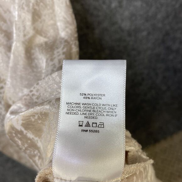 Express Slip Dress Women XL Cream Damask Satin Spaghetti Strap Adjustable - Picture 15 of 15